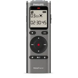 Philips DVT1170 Diktiergerät, metallisches Graphitgrau, mattes Schwarz, Silber