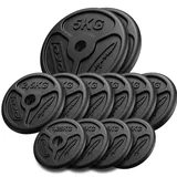 Marbo Sport Hantelscheiben aus Gusseisen Slim Guss Hantelscheiben-Set Gewichte mit ø30/31 mm Bohrung | 2x5kg+6x2,5kg+4x1,25kg