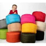 sunnypillow Sitzsack - Hocker rund 25 x 45 cm Indoor - Outdoor Runder Sitzpouf mit abnehmbarem Bezug Sitzbank, Sitzhocker, Bodenkissen Bean Bag Puf... - Orange