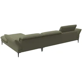 flexlux Ecksofa FLEXLUX "Salino, Funktionssofa mit Recamiere, Relaxsofa, Ecksofa", grün (moss), B:340cm H:88cm T:182cm, 100% Polyester, Sofas, Ecksofa, Sofa mit Arm- und Kopfteil-Verstellungen, Kaltschaum & Stahl-Wellen