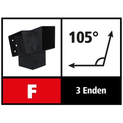 Suki Steckverbinder Ecke links 105 Grad, 3 Enden - 91mm