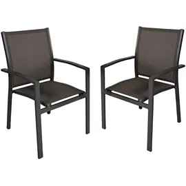 Garden Pleasure Stapelstuhl ELENA 56,5 x 56,5 x 0 cm grau 2 St.