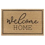 HANSE HOME Fußmatte für Innen - Schmutzfangmatte Natur, Kokosmatte Welcome Home, Fußabtreter rutschfest für Flur, Terrasse, Eingangsbereich - 45x75cm