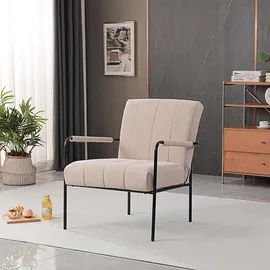 Svita Kyle Loungesessel Polstersessel Akzentstuhl Wohnzimmer mit Armlehne Beige