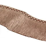 2m 13cm Breite Quaste Fransenborte Fransenband, Seidig Fransen Fransenbordüre, Dekoband Fransen-Borten Bänder, Fransenbesatz Zierband Dekoborte für DIY Basteln Kostüme Vorhänge Nähzubehör,Beige