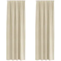 vidaXL Verdunkelungsvorhänge 2 pcs Creme 140 x 260 cm