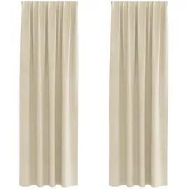 vidaXL Verdunkelungsvorhänge 2 pcs Creme 140 x 260 cm