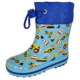 Beck Jungen Minibagger Gummistiefel, Hellblau, 19 EU