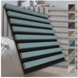 marbet design Wandpaneel, (Akustikpaneele Akustikquadrate 40x40cm Wandverkleidung Holz - (1 Paneel, schwarz - hellblau) Holzpaneele modern Holzwand schwarze Platte)