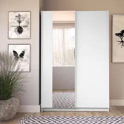 Kleiderschrank HOME AFFAIRE "Hildreth Wäscheschrank Schwebetüren günstige Versandkosten", weiß, B:120cm H:182cm T:54,6cm, FSC-zertifizierter Holzwerkstoff, Schränke, mit Spiegel, FSC-zertifizierter Holzwerkstoff, in 3 Breiten