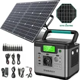 SWAREY S500 Pro 500W (Spitzenwert 1000W) Tragbarer Stromerzeuger Powerstation Ladegerät Solarspeicher Mit 100W Solar Panel 518Wh Solar Stromgenera...