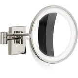 Decor Walther BS 40 Wandkosmetikspiegel LED, nickel satiniert - Vergrößerung, 3-fach