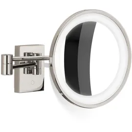 Decor Walther BS 40 Wandkosmetikspiegel LED, nickel satiniert - Vergrößerung, 3-fach