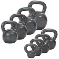 Sport-Thieme Kettlebell Hammerschlag | Hochwertige Eisen Kugelhantel | Rutschfester Griff, glatte Oberfläche | In 10 Gewichtsklassen: 4-32 kg | Indoor u. Outdoor | Grau lackiert