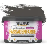 SEEBAUER diy Silikonharz-Fassadenfarbe Schwarz 2,5L für Außen (No. 102 Black Pearl) Selbstreinigende Fassadenfarbe mit Lotuseffekt - Geeignet für Putz, Mauerwerk und Beton