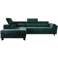 Luxusbetten24 Schlafsofa Designer Sofa Kira, mit Schlaf- und Klappfunktion grün