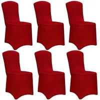DETEX DETEX® 6er Set Stretch Hussen Rot ÖKO-TEX® Zertifiziert