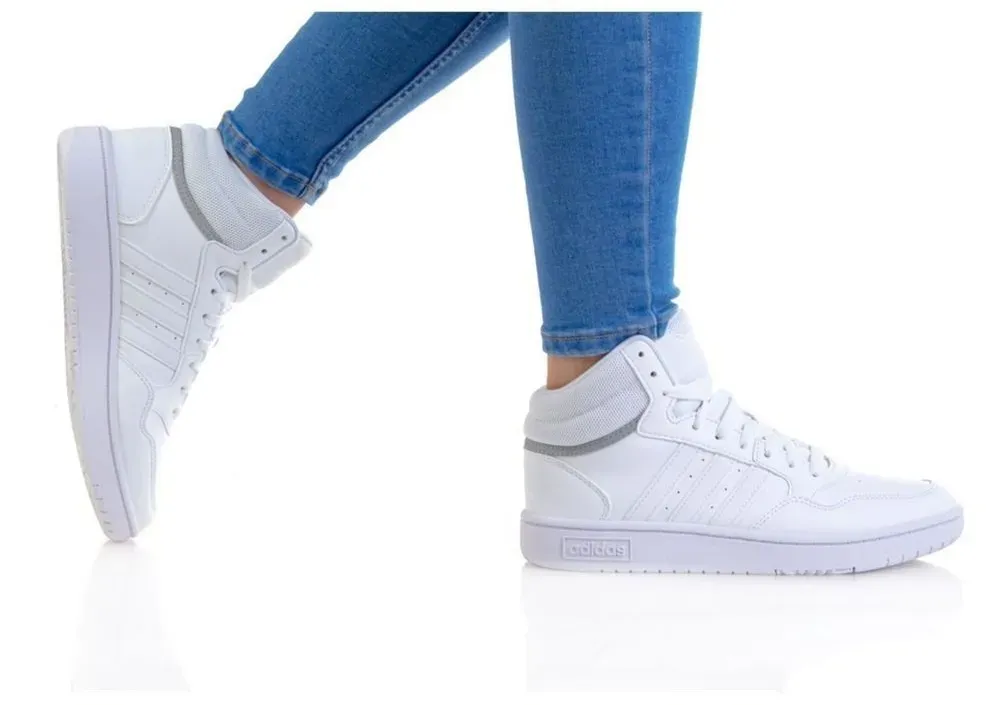 adidas Jungen-High-Top-Sneaker HOOPS MID 3.0 K Weiß, Farbe:weiß, UK Größe:4