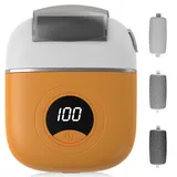 Elektrischer Fußschaber, Automatischer Fersenschleifer, elektrischer Fußhornhaut, Professionelle Fußfeile Mit Leistungsstarkem Motor, Digitalanzeige, Fußschleifer für Sohlen, Zehen, Fersen (Gelb)