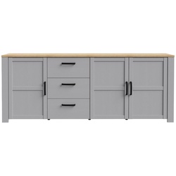 FORTE Sideboard Bohol Holzoptik Grau