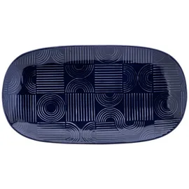 Maxwell & Williams Servierplatte Arc in Dunkelblau – (L)33 x (B)18 x (H)3 cm