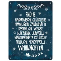 Trendaffe Metallschild XL mit Spruch: Frohe besinnliche und friedliche