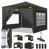 COBIZI Faltpavillon 3x3m Pavillon 3x3 Wasserdicht Stabil Winterfest mit 4 Seitenwände 2.0 Pop Up Pavillon UV-Schutz 50+ Partyzelt Gartenpavillon für Strand Hochzeit Camping(Schwarz)