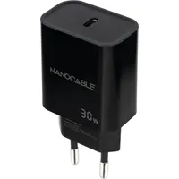 NANOCABLE Ladegerät 10.10.2010 USB-C 30W Power Delivery Schwarz Kompakt