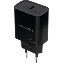 NANOCABLE Ladegerät 10.10.2010 USB-C 30W Power Delivery Schwarz Kompakt