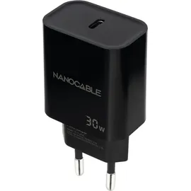 NANOCABLE Ladegerät 10.10.2010 USB-C 30W Power Delivery Schwarz Kompakt