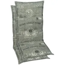 GO-DE Sesselauflage 110 x 50 x 5,5 cm grau 2 St.