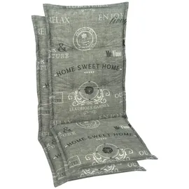 GO-DE Sesselauflage 110 x 50 x 5,5 cm grau 2 St.