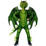 Morph Costumes Kostüm Drache Kinder, Drachen Kostüm Drachenkostüm Kind Kinder Kinderkostüm Fasching, Drachen Kostüm Kinder, Kostüm Kinder Jungen Drache, Halloween Kostüm Drache, M