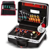 PARAT CLASSIC KingSize Roll neo CP-7 | rollbarer Werkzeugkoffer mit Schloss | Für 60 Werkzeuge | Inkl. BASIC Roll-Up Case 8 | Robuste Werkzeugkiste mit CP-7 Haltern | 36L Werkzeugtrolley
