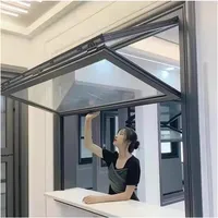 PEYNIR Fenster Window Kellerfenster Schiebefenster Vertikales Ausgabefenster für Catering, Klappbar Aluminium Nach Oben öffnende Verkaufsfenster für Imbisswagen/Snackstände/Cafés(W34xH44in/86x112cm)