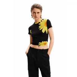 Desigual für Damen. 24SWTKAV Margaritas T-shirt schwarz (M), Lässig, Viskose, Kurzarm