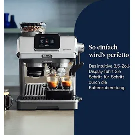 De'Longhi DELONGHI La Specialista Touch EC9455.M - Steuerung per Touchscreen, 8 voreingestellte Kaffee-Rezepte, Cold Brew, Espressomaschine Edelstahl/Schwarz