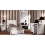 Xlmoebel Schlafzimmer-Set Gemütliches Schlafzimmermöbelset mit Bett, Nachttisch und Schreibtisch, (4-tlg., Set 4 tlg.(Bett + Nachttisch + Schreibtisch + Standspiegel), Hergestellt in Italy weiß