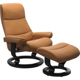 Stressless Stressless® Relaxsessel »View«, (Set, Relaxsessel mit Hocker), mit Classic Base, Größe S,Gestell Schwarz braun