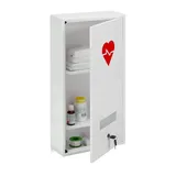 relaxdays Medizinschrank Abschließbarer Medizinschrank mit Herz rot|weiß