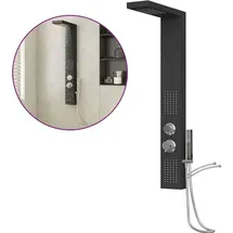 vidaXL Duschpaneel-System Aluminium Schwarz