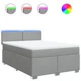 vidaXL Boxspringbett 140 x 200 cm Hellgrau