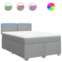 vidaXL Boxspringbett 140 x 200 cm Hellgrau