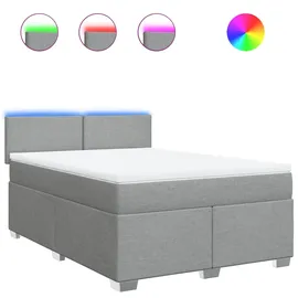 vidaXL Boxspringbett 140 x 200 cm Hellgrau