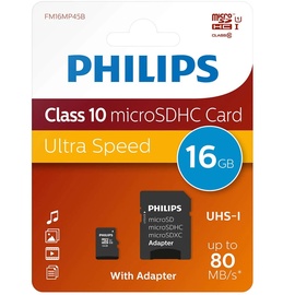 Philips microSDHC 16GB Class 10 + SD-Adapter