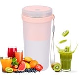 Mixer Mini Smoothie Maker Tragbarer Mixer to go Blender Smoothie Flasche 400ml Mixer Smoothie Maker (Rosa)