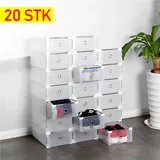 20x Schuhboxen Stapelbare Aufbewahrungsboxen Schuhregal Kunststoffbox Stapelbar