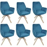 MCW Esszimmerstuhl G67 Samt türkis-blau 6er Set