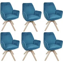 MCW Esszimmerstuhl G67 Samt türkis-blau 6er Set