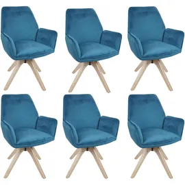 MCW Esszimmerstuhl G67 Samt türkis-blau 6er Set